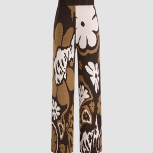 Floral All Over Print Knit Trousers